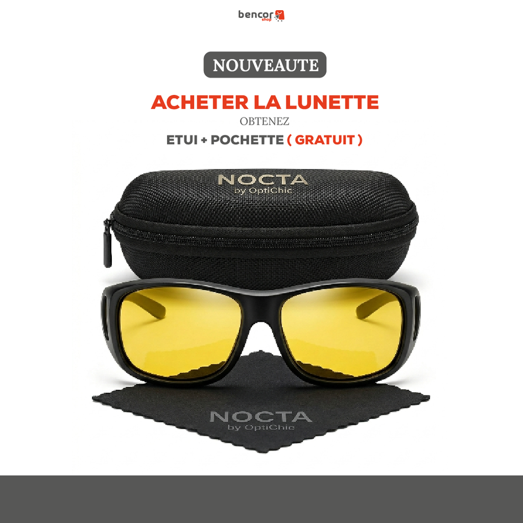 Lunettes NOCTA avec étui rigide et pochette de nettoyage offerts
